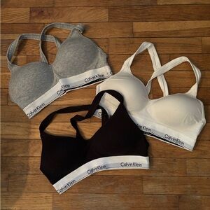Calvin Klein Women's Bra Trio - Black, Gray, White